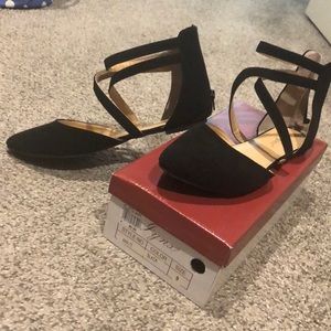 Black close toed sandals